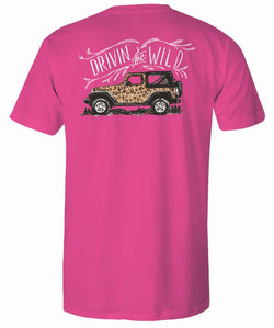 Cheetah Jeep- Short Sleeve- Neon Pink